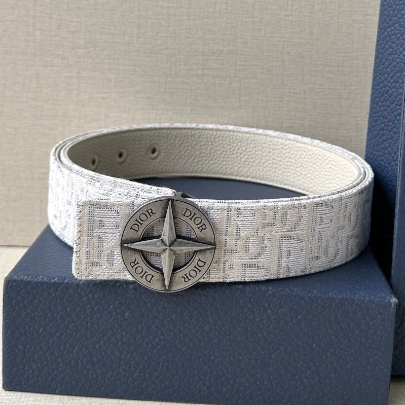 Dior 2026 Stone Island Oblique Belt 35mm Canvas Leather