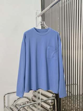 Miu Miu 25 Letter Embroidered Long-sleeved T-shirt Cotton