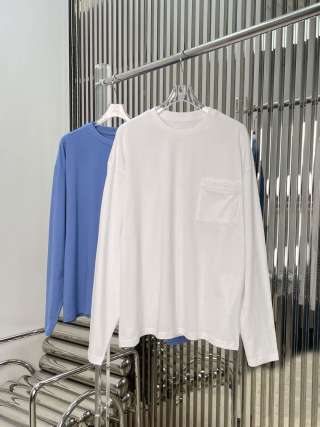 Miu Miu 25 Letter Embroidered Long-sleeved T-shirt Cotton