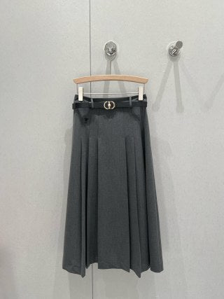 CD 25 Long Skirt With Belt Polyester 210036
