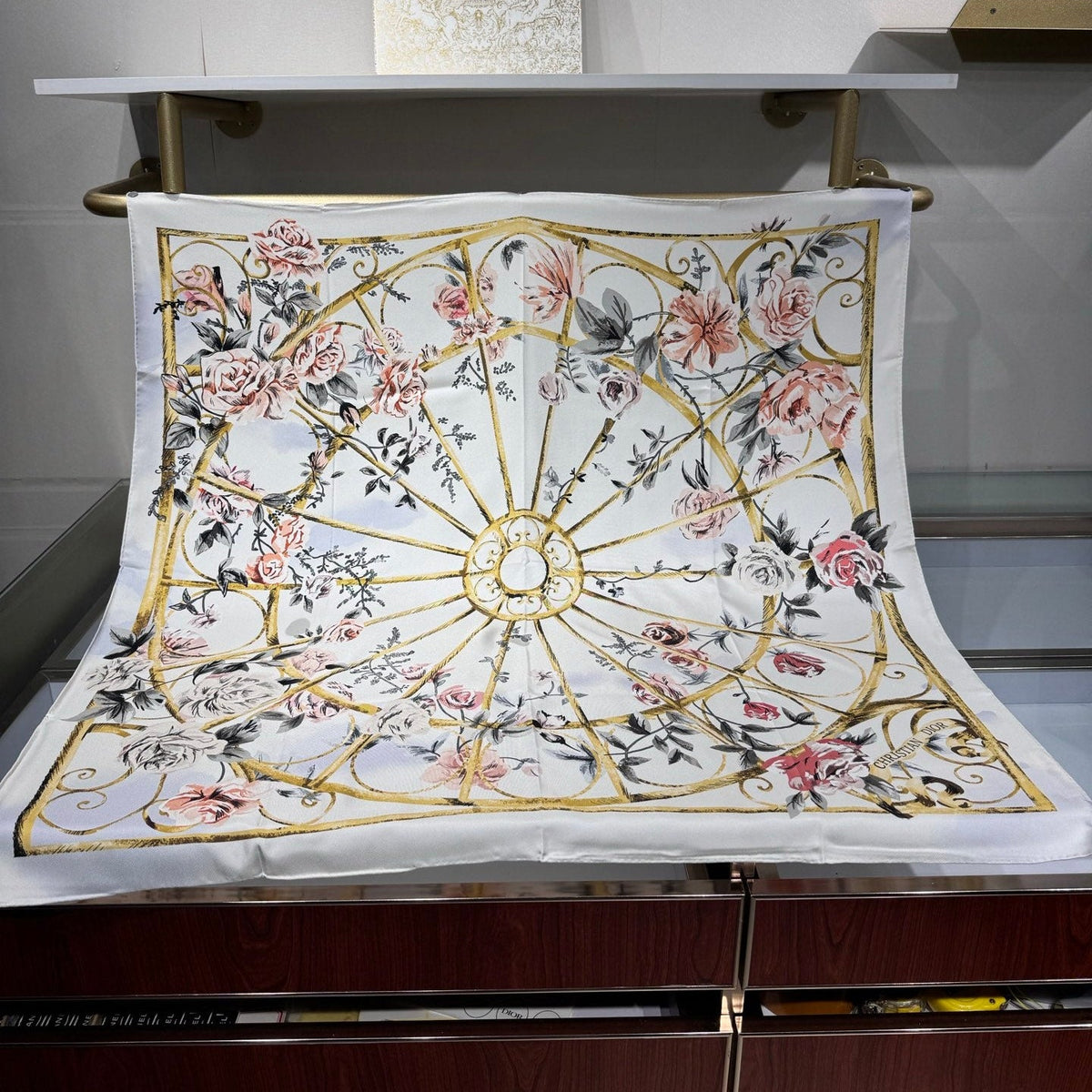 Dior 2026 Floral Scarf 90cm Silk 185385