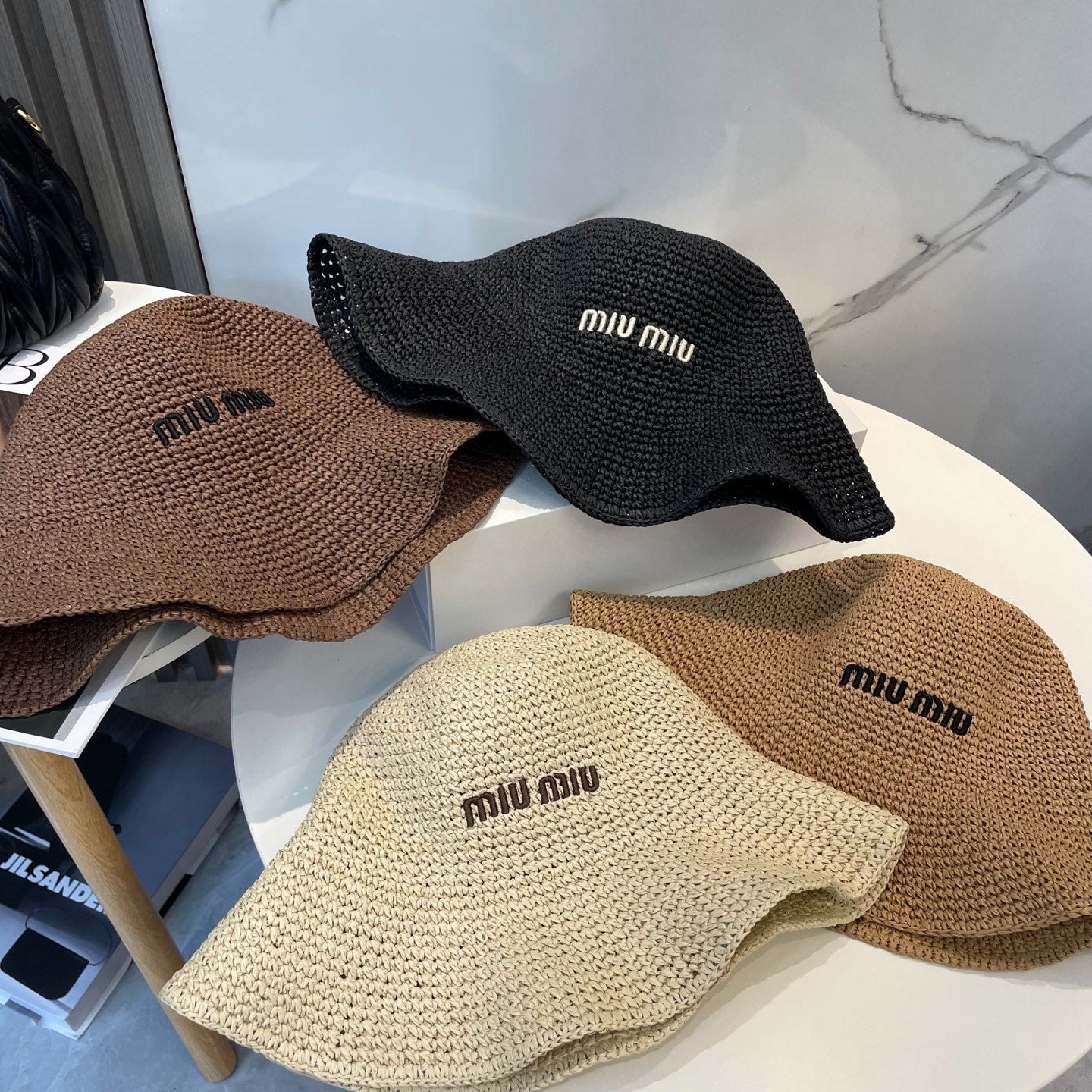 Miumiu Raffia Bucket Hat 268990