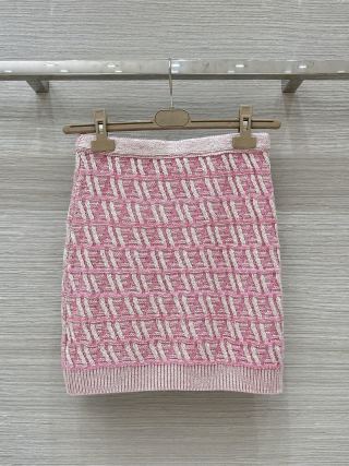 Fendi 25 Monogram Set Cherry Pink Silk Wool