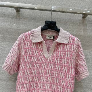 Fendi 25 Monogram Set Cherry Pink Silk Wool