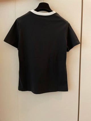 Celine T-shirt Red Black White Cotton