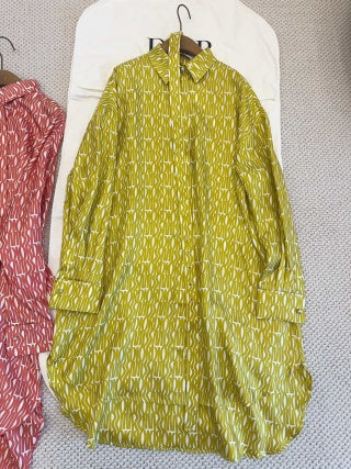 CD 2025 Printed Shirt Dress Silk