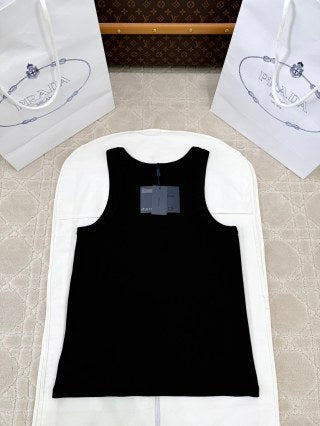 Prada 25 Vest Top Black and White Cotton