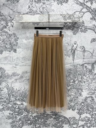 LV 25 Pleated Gauze Skirt cotton Polyester