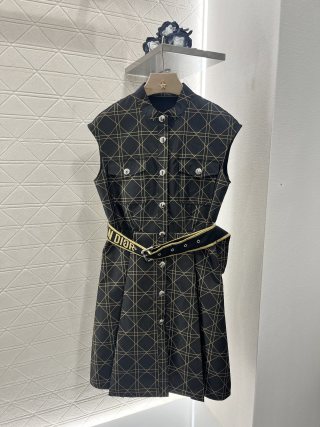 CD 25 Plaid Belt Dress  Polyester