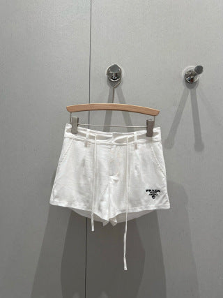 Prada 25 Shirt and Drawstring Short Set Cotton and Linen