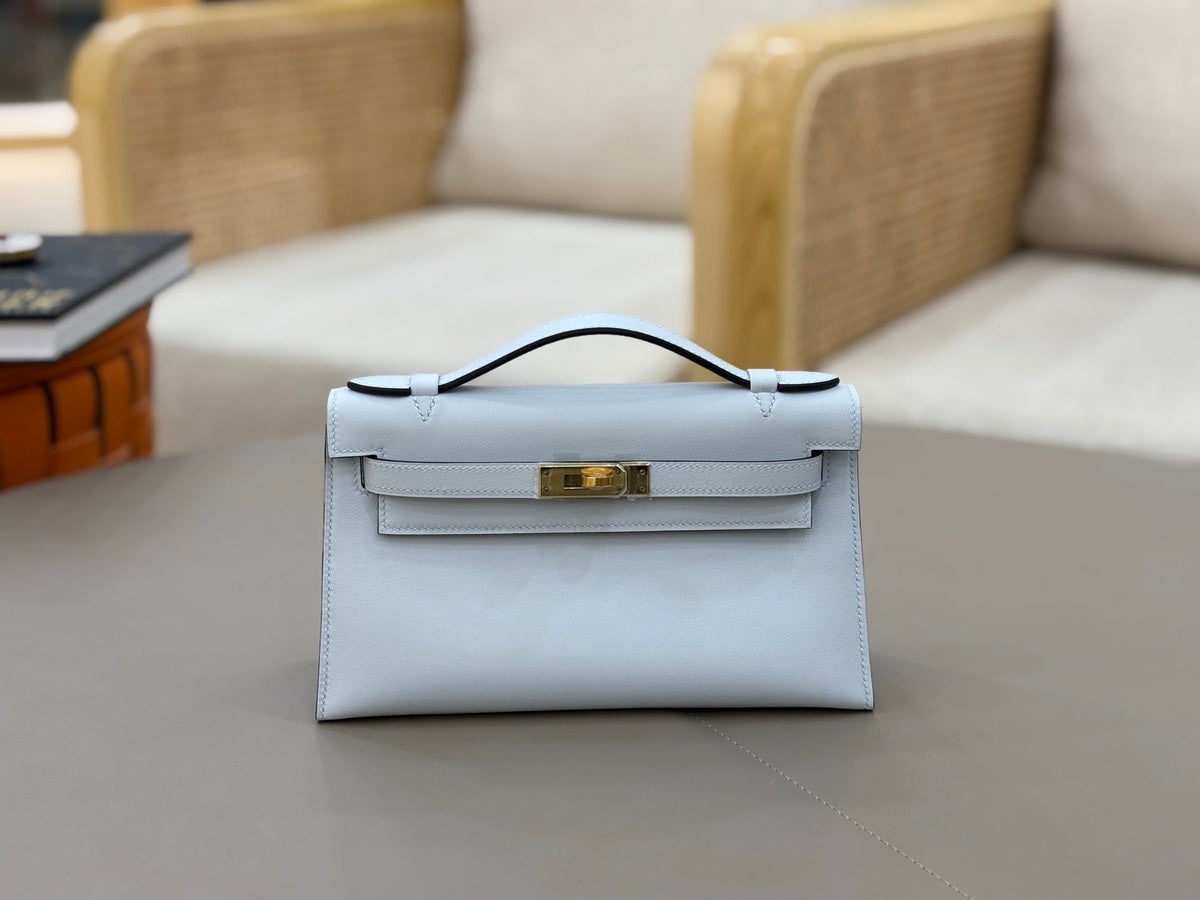 High-end Hermes 2026 Kelly Pochette 22cm Bag Swift Leather