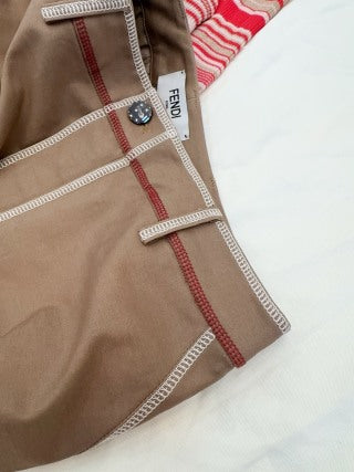 Fendi 25 Hip Skirt Khaki Cotton