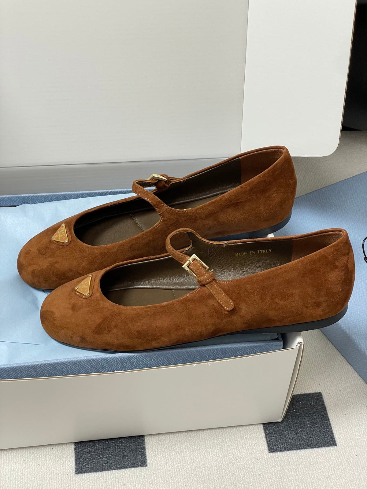 Prada 2026 Ballet Flat Suede Sheepskin Silk 715617