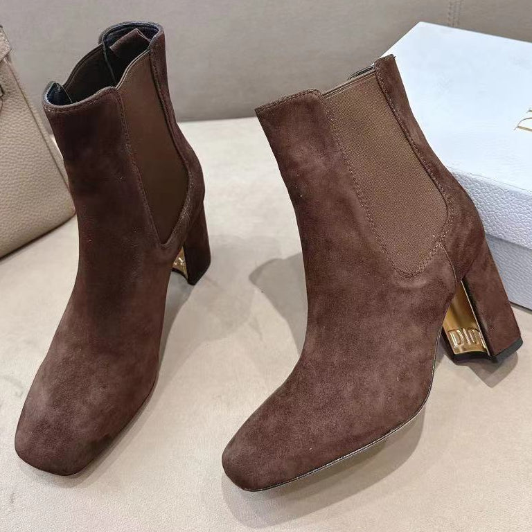 Dior 2026 D-Art Heeled Ankle Boots 80mm Suede Leather 139822