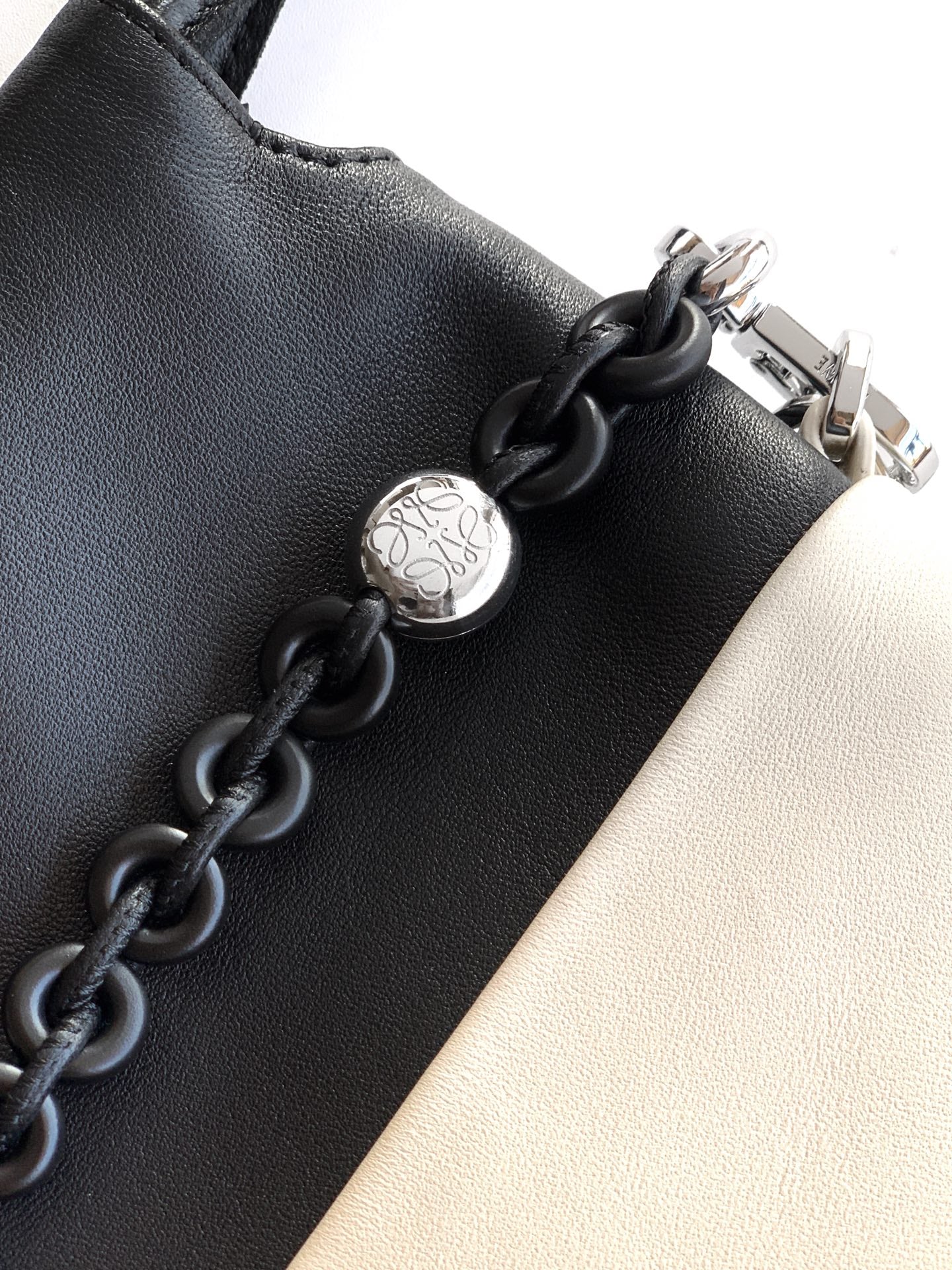 Loewe 2025 Two-Tone Nappa Lambskin 38cm Flamenco Purse Tote Bag 274700