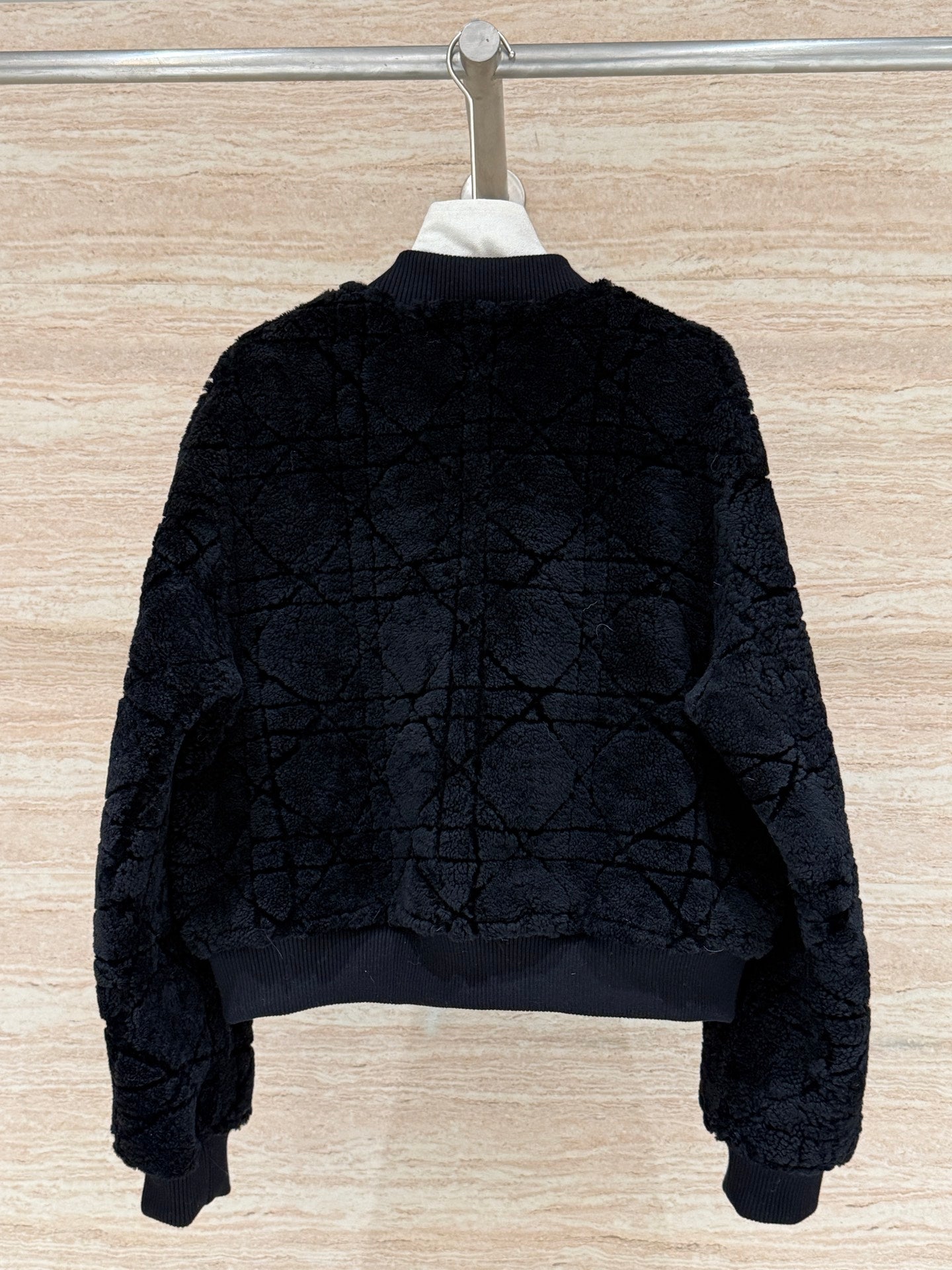 Dior 2025 Shearling Coat Black and Cream Wool Leather