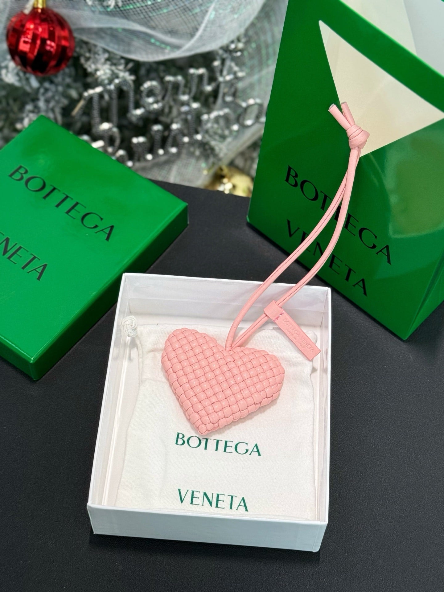 Bottega Veneta Heart Charm Lambskin