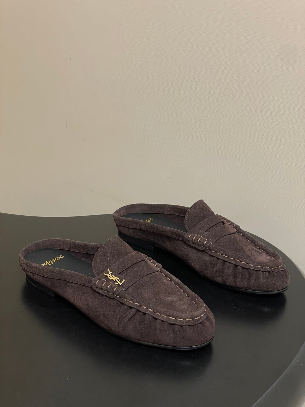 Saint Laurent 2026 Le Loafer Mules Suede Leather 593933