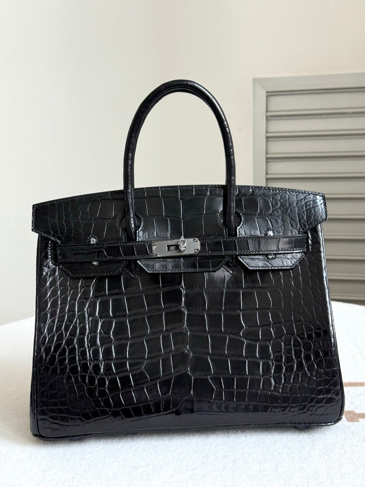 High-end Hermes 2026 Birkin Bag 30cm Glossy Crocodile Leather