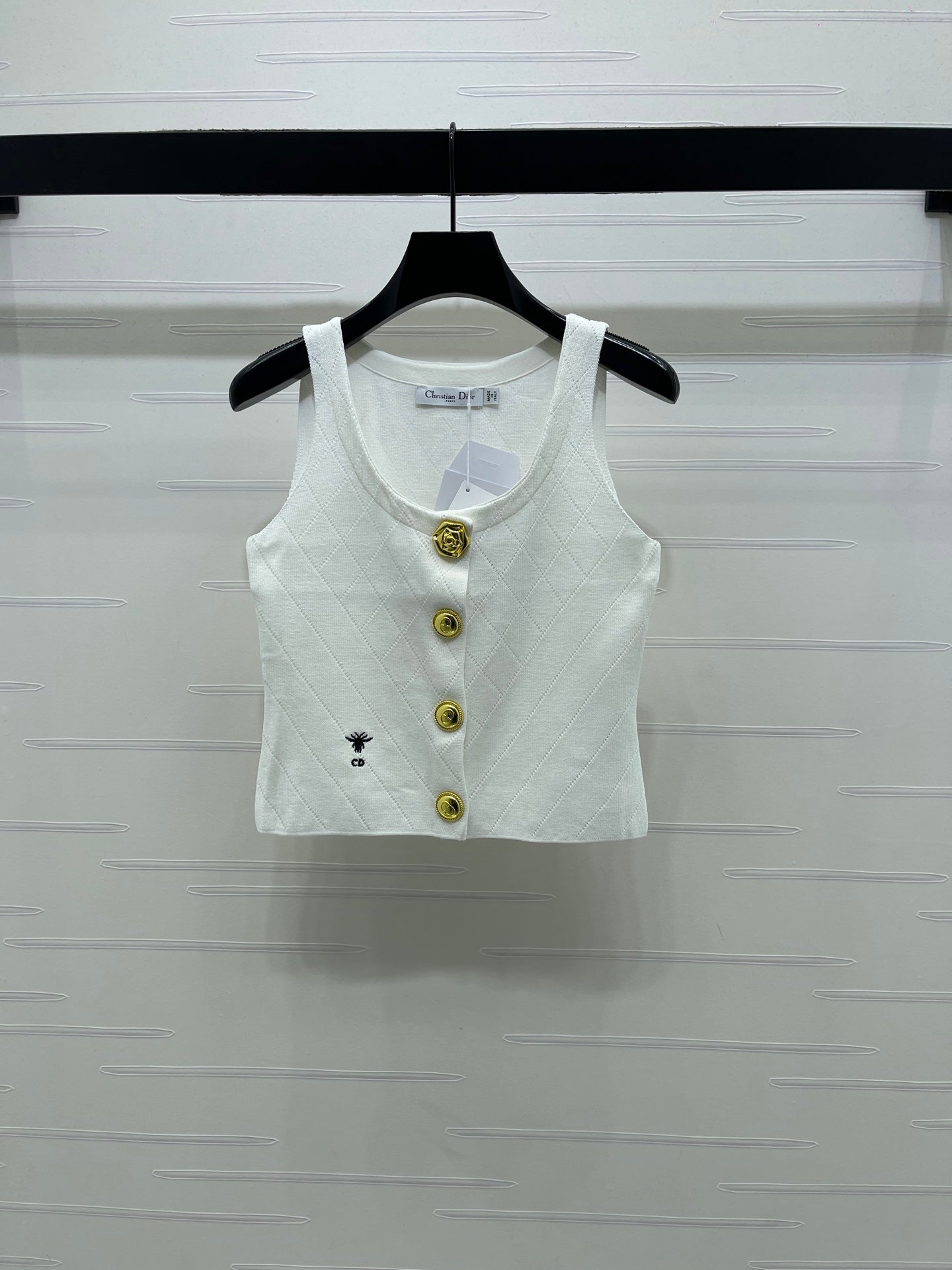 Dior 2026 Vest With Gold Button Wool