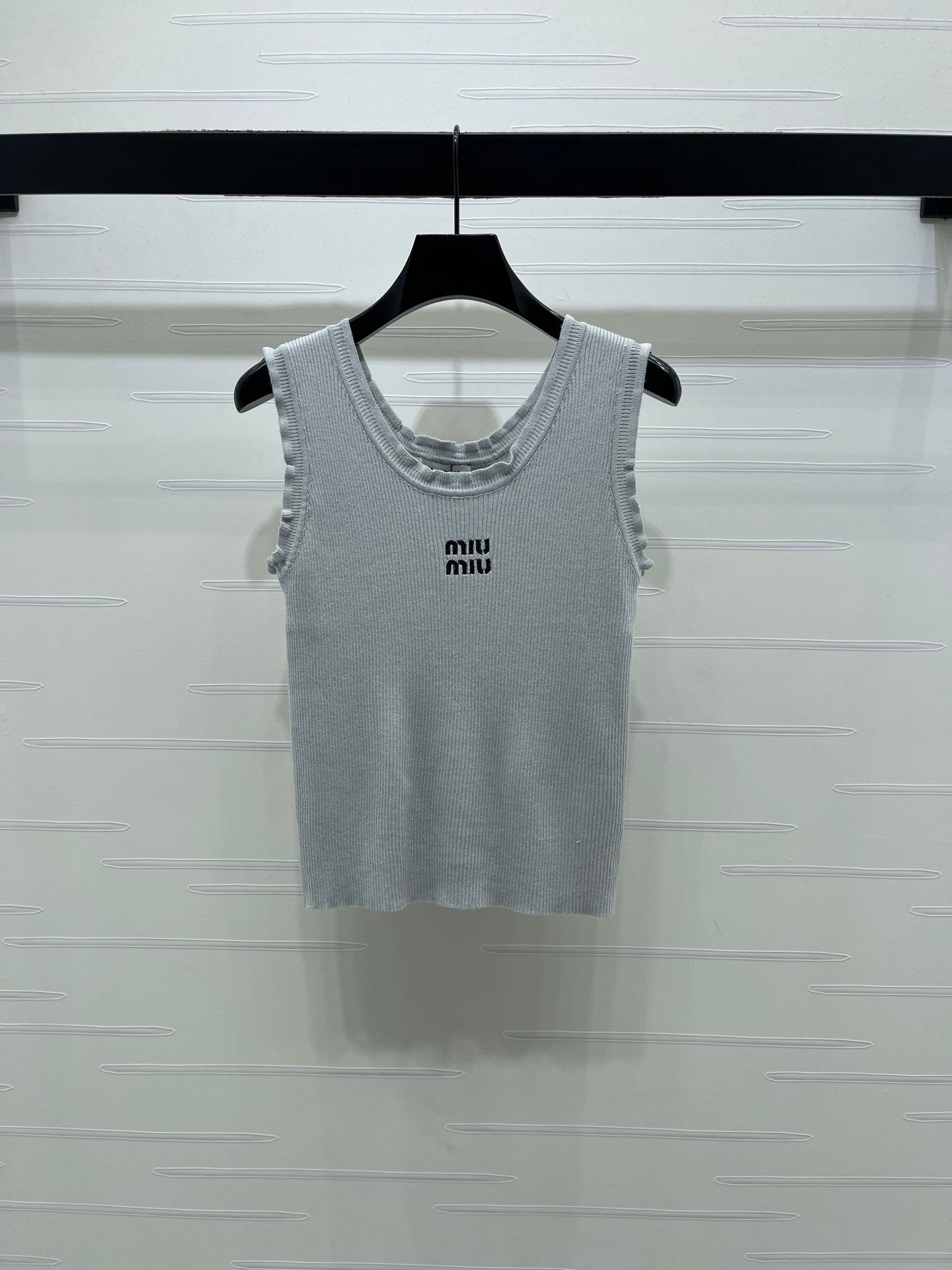 Miumiu 2026 Lace-trimmed Camisole Knit Vest Wool Tencel