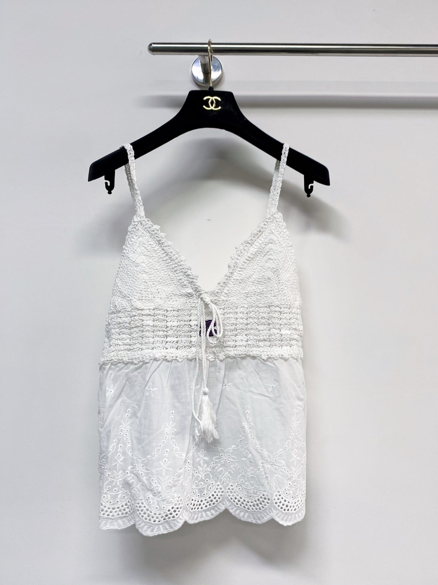 Chanel 2026 Camisole Beige and White Cotton