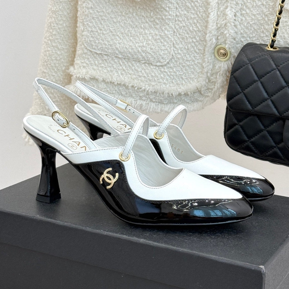 Chanel 2026 Two-Tone Slingback 70mm Suede Leather 671567