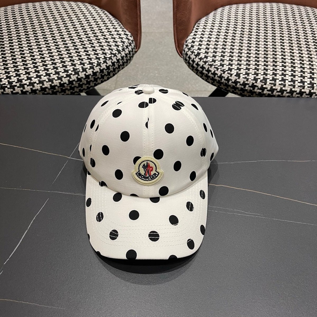 Moncler Cotton Polka Dot Baseball Cap Hat 512509