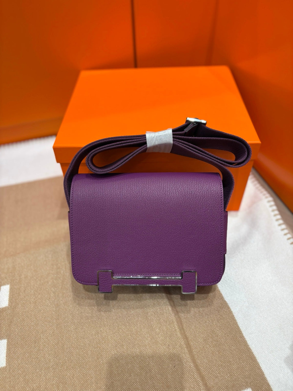 High-end Hermes 2026 Geta Bag 20cm Evercolor Calfskin
