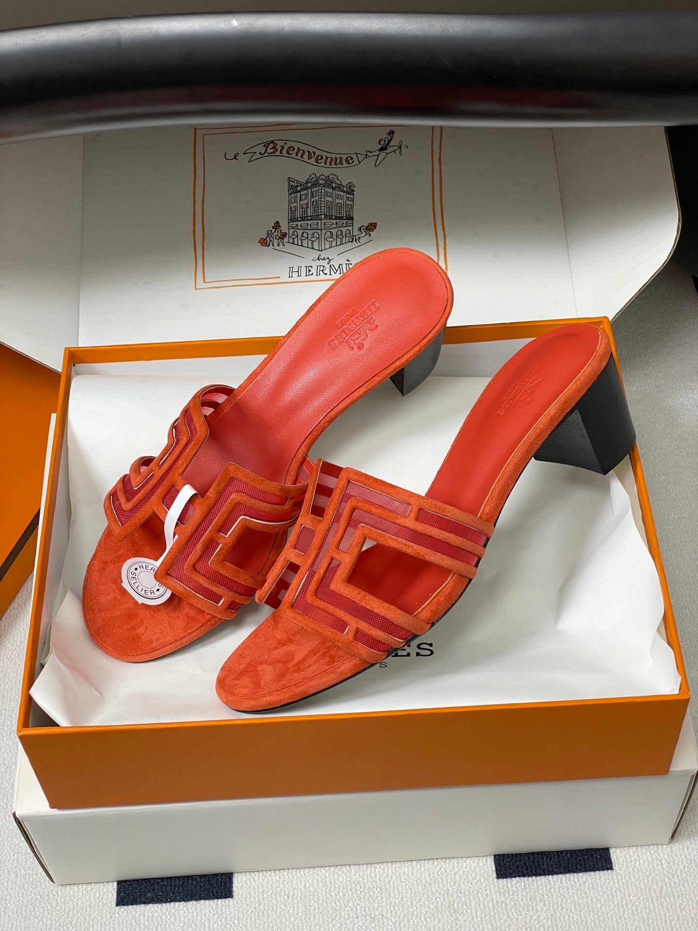 Hermes 2026 Oran Sandal Suede Mesh 898415