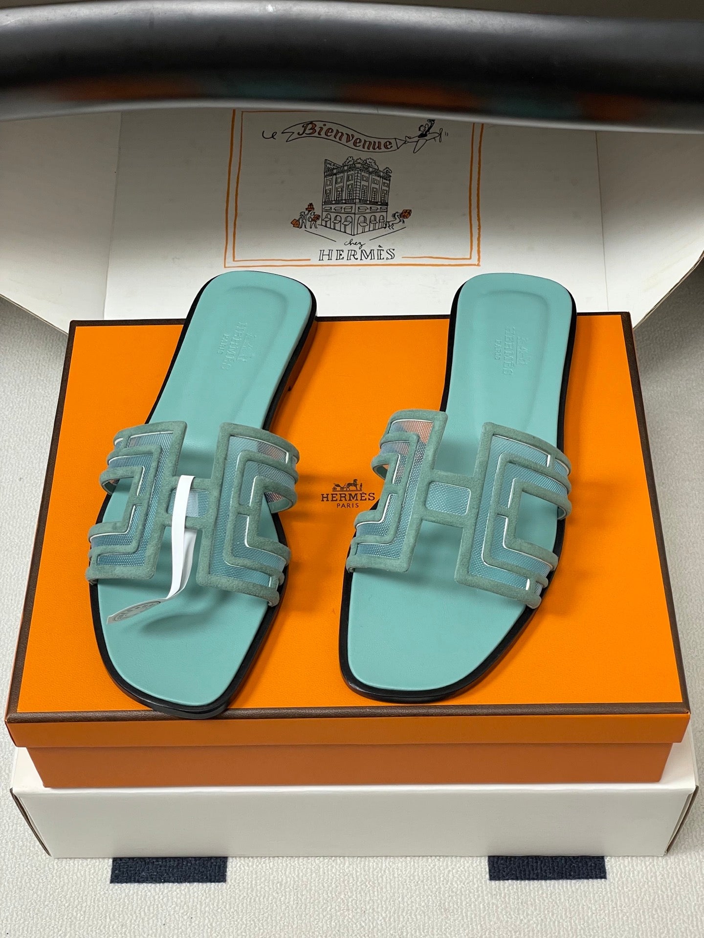 Hermes 2026 Oran Sandal Suede Mesh 898415