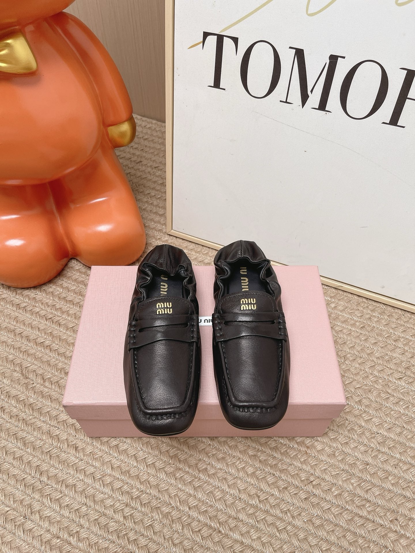 Miumiu 2026 Ruches Penny Loafers Suede Cowhide 950931