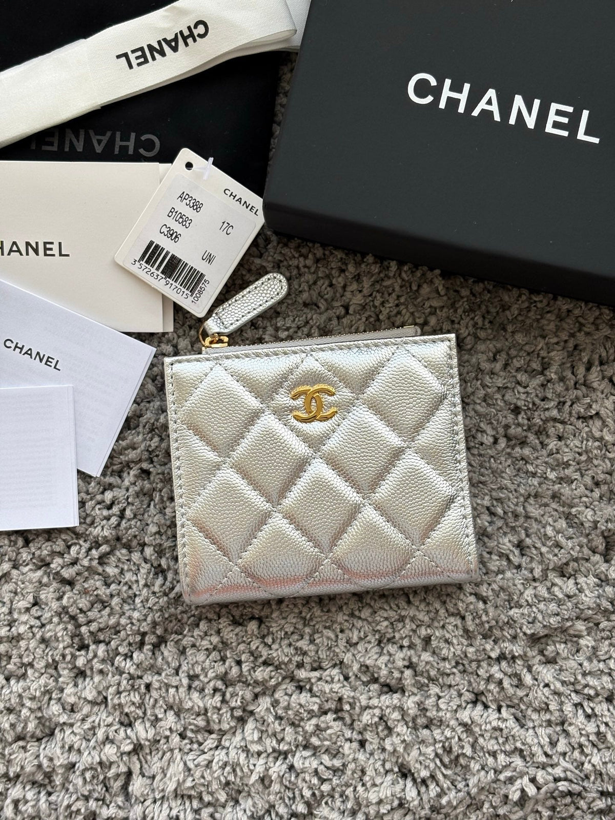 Chanel 2026 Double Zippered Short Wallet 11cm Leather 102531