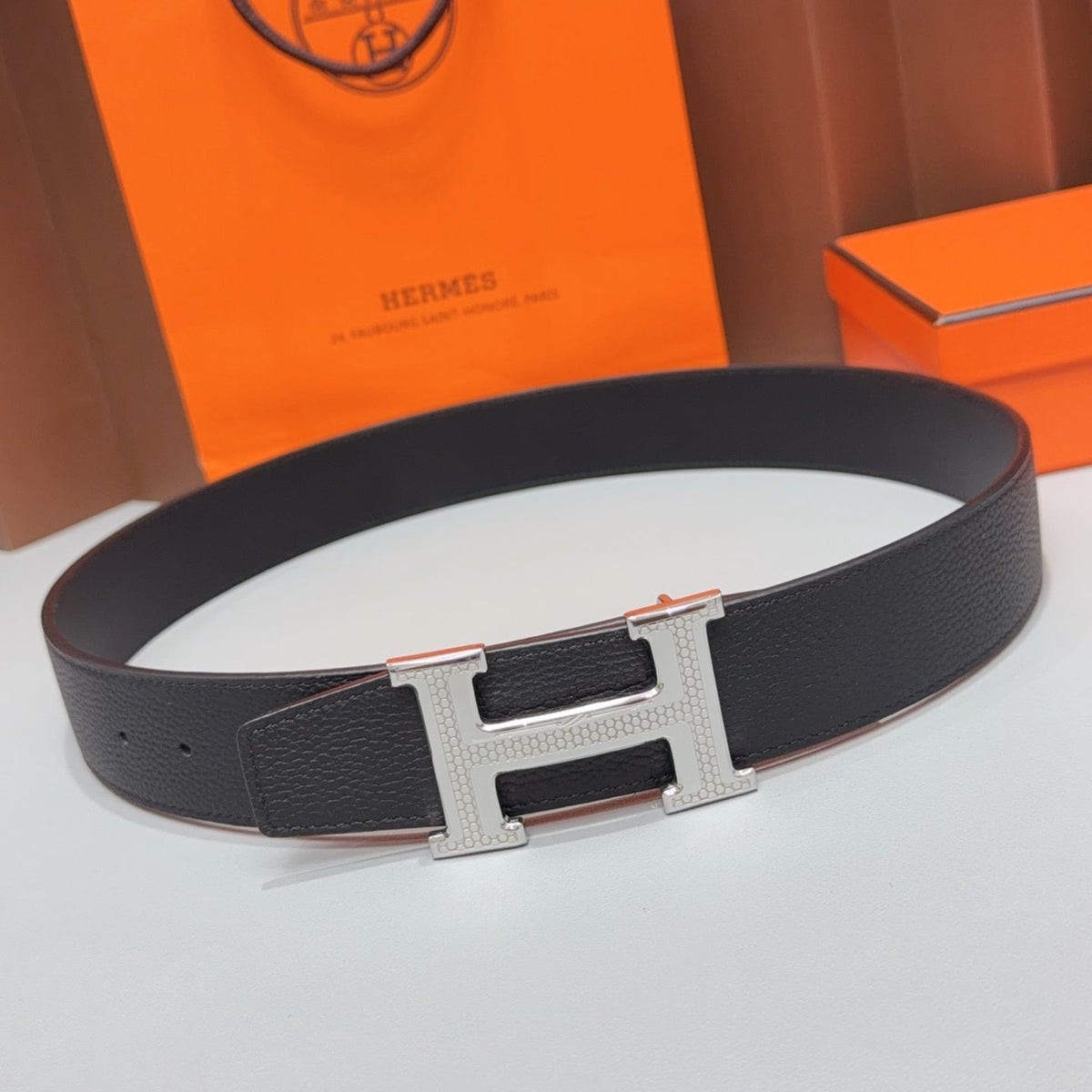 Hermes 2026 H Buckle Reversible Belt 40mm Leather 215715