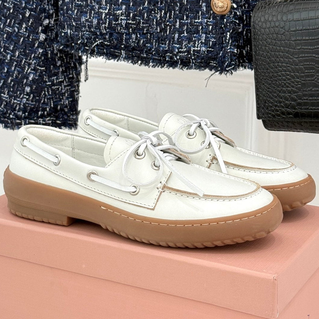 Miu Miu 2026 Lace-Up Loafers Suede Leather 991827