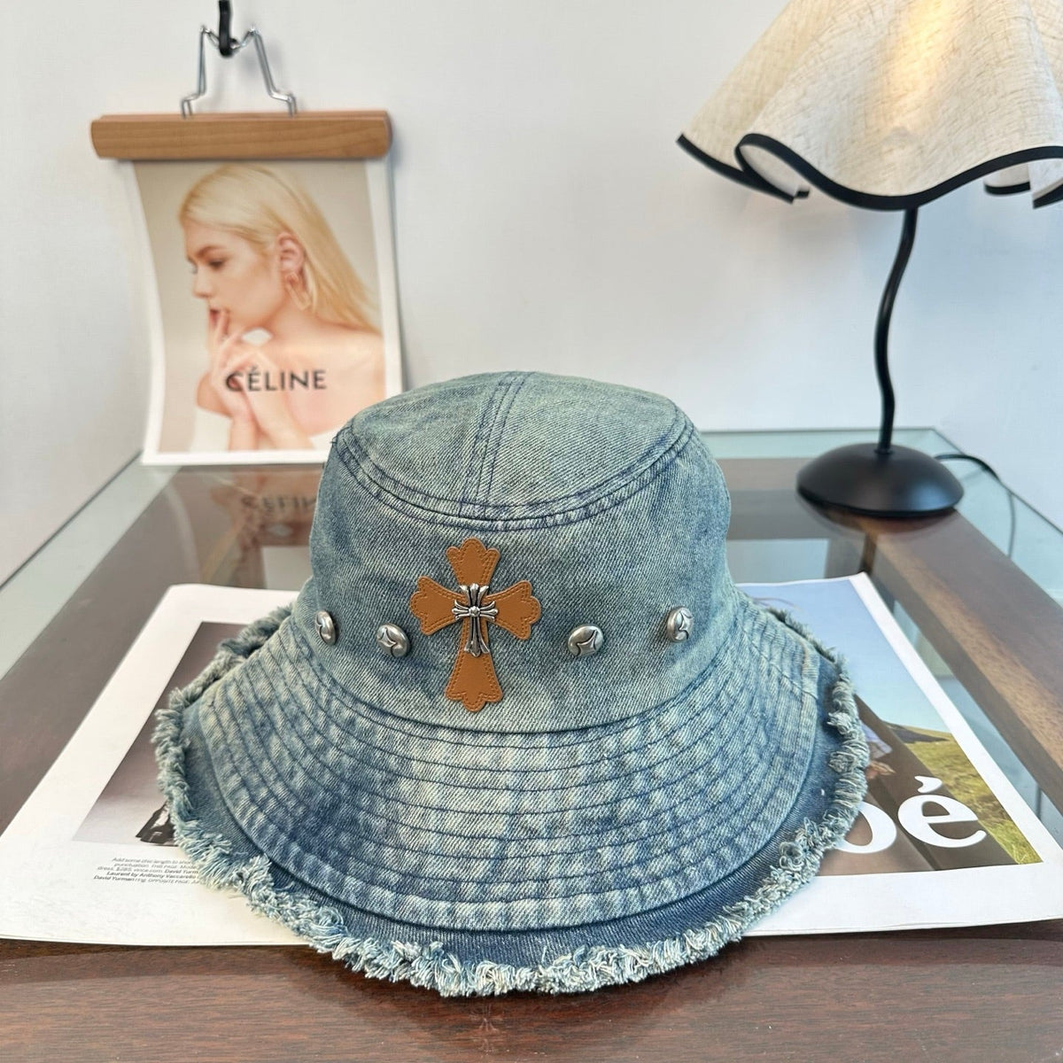 Chrome Hearts Denim Wash Bucket Hat 514945