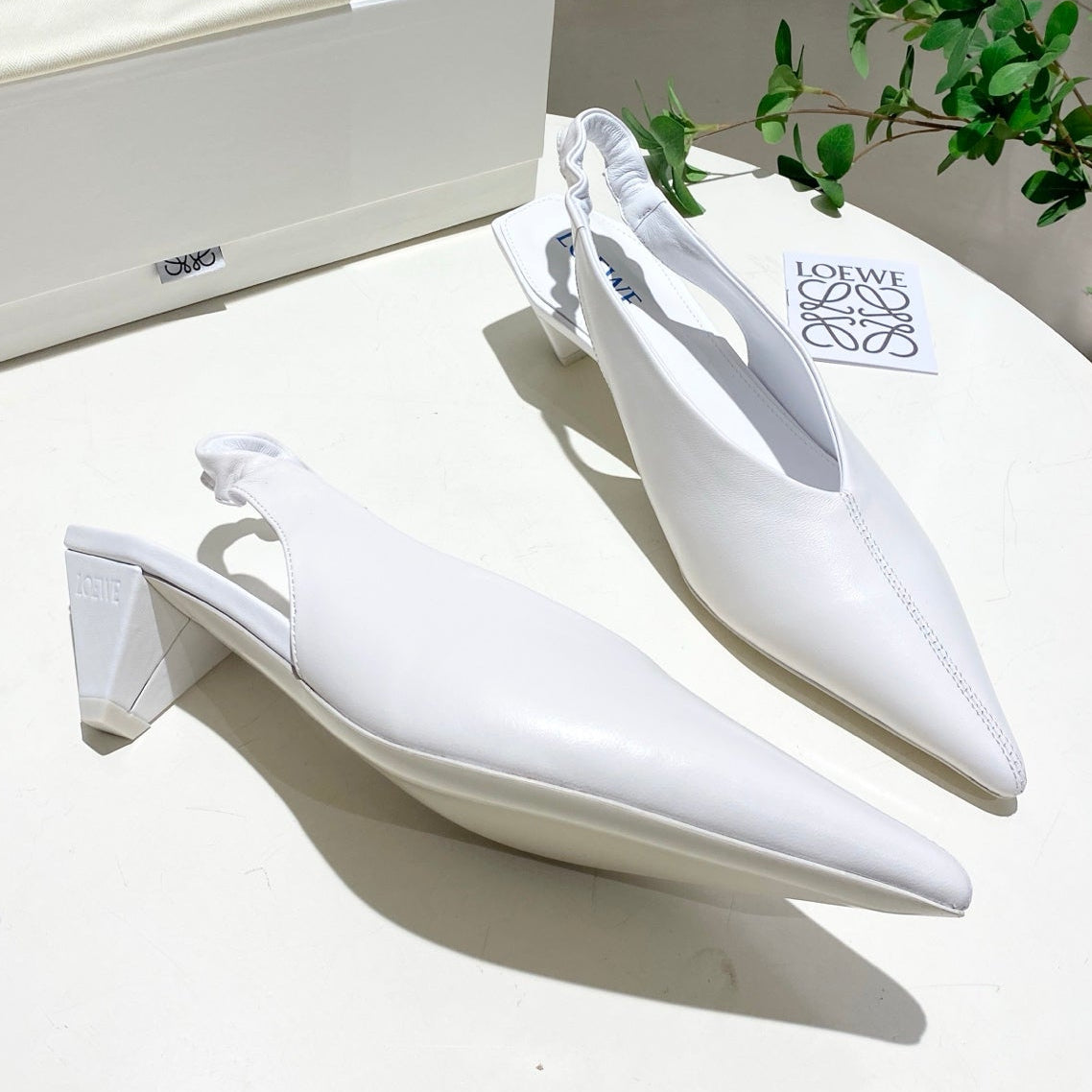 Loewe 2026 Origami Cubic Slingback 45mm Leather 144022