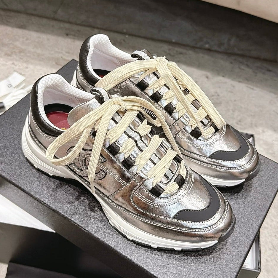 Chanel 2026 Metallic CC Sneakers Leather 188047