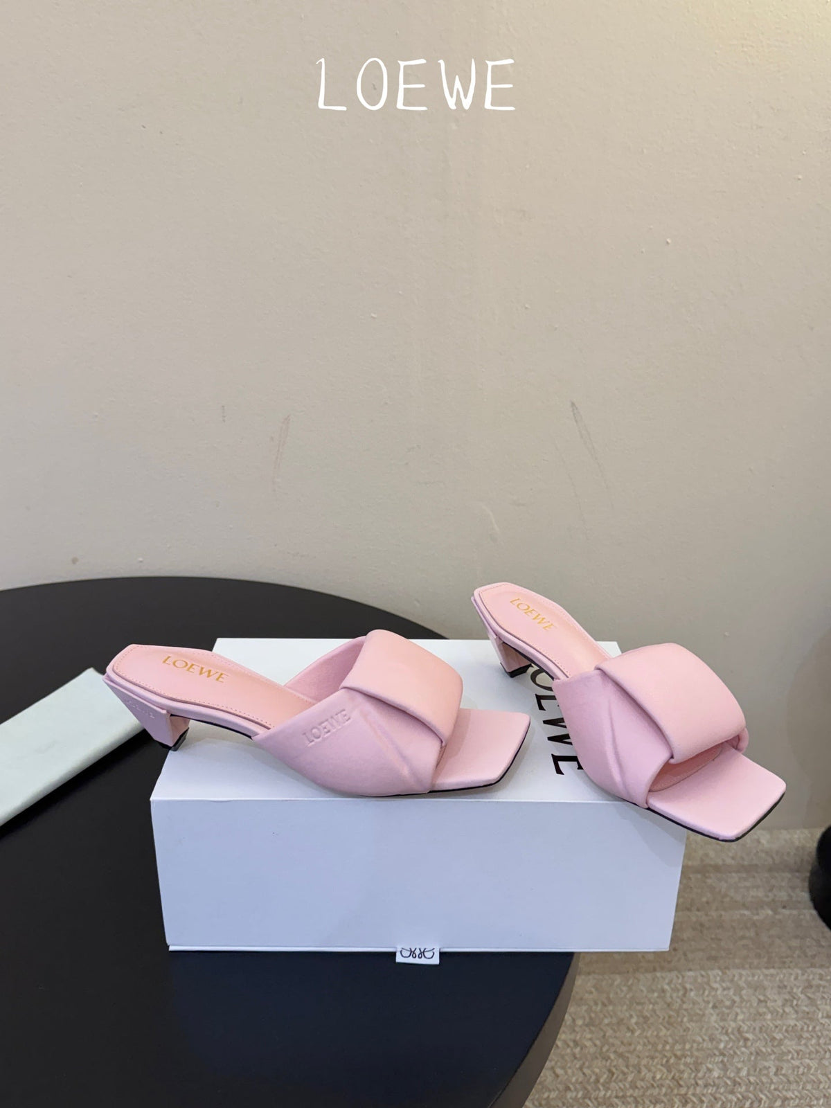 Loewe 2026 Origami Padded Square-Toe Sandals Leather 166744
