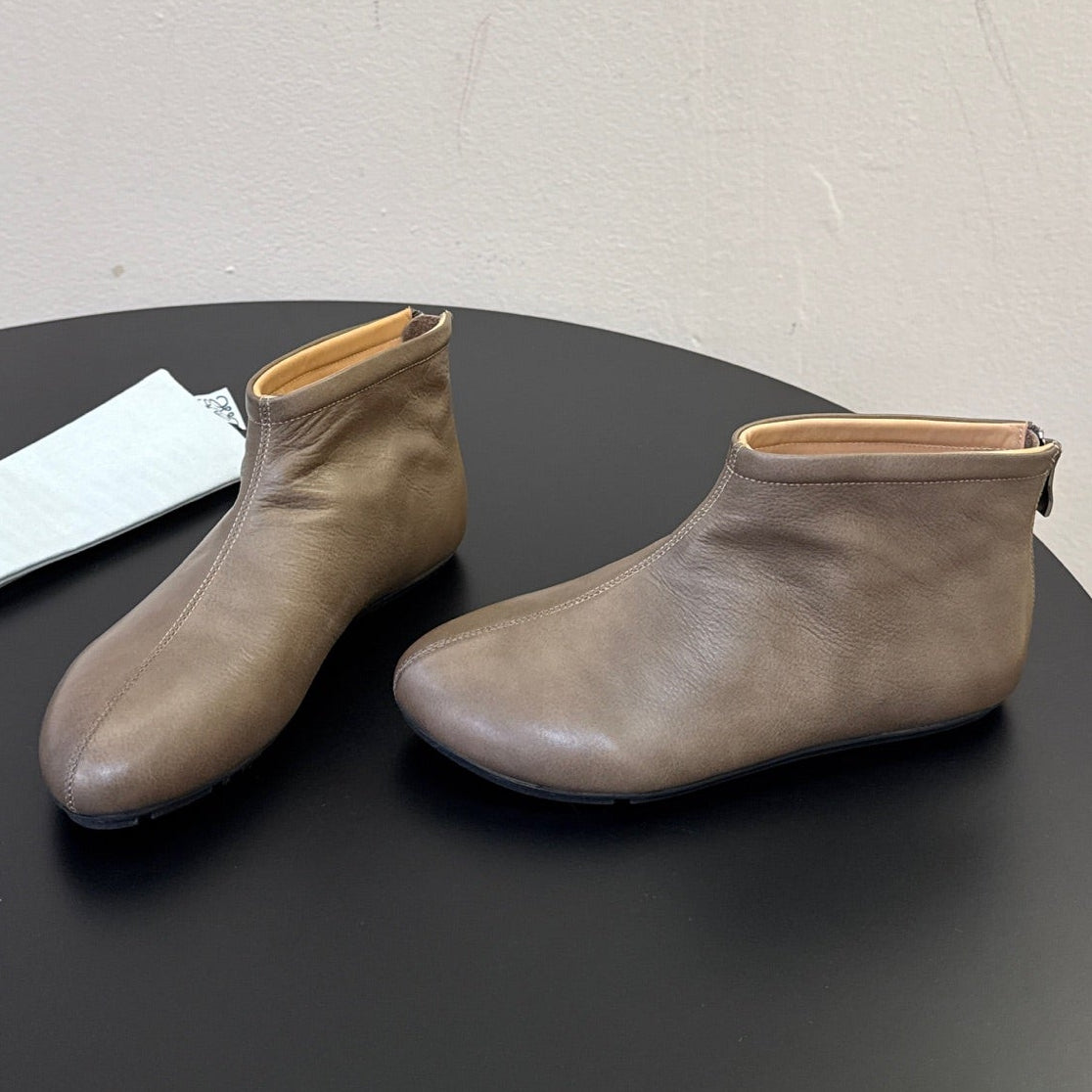 Loewe 2026 Rounded Toe Ankle Boots Cowhide 166940