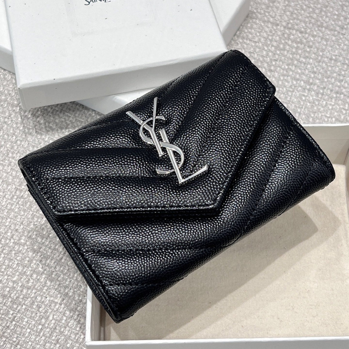 YSL 2026 Cassandre Matelassé Envelope Wallet 13cm Calfskin