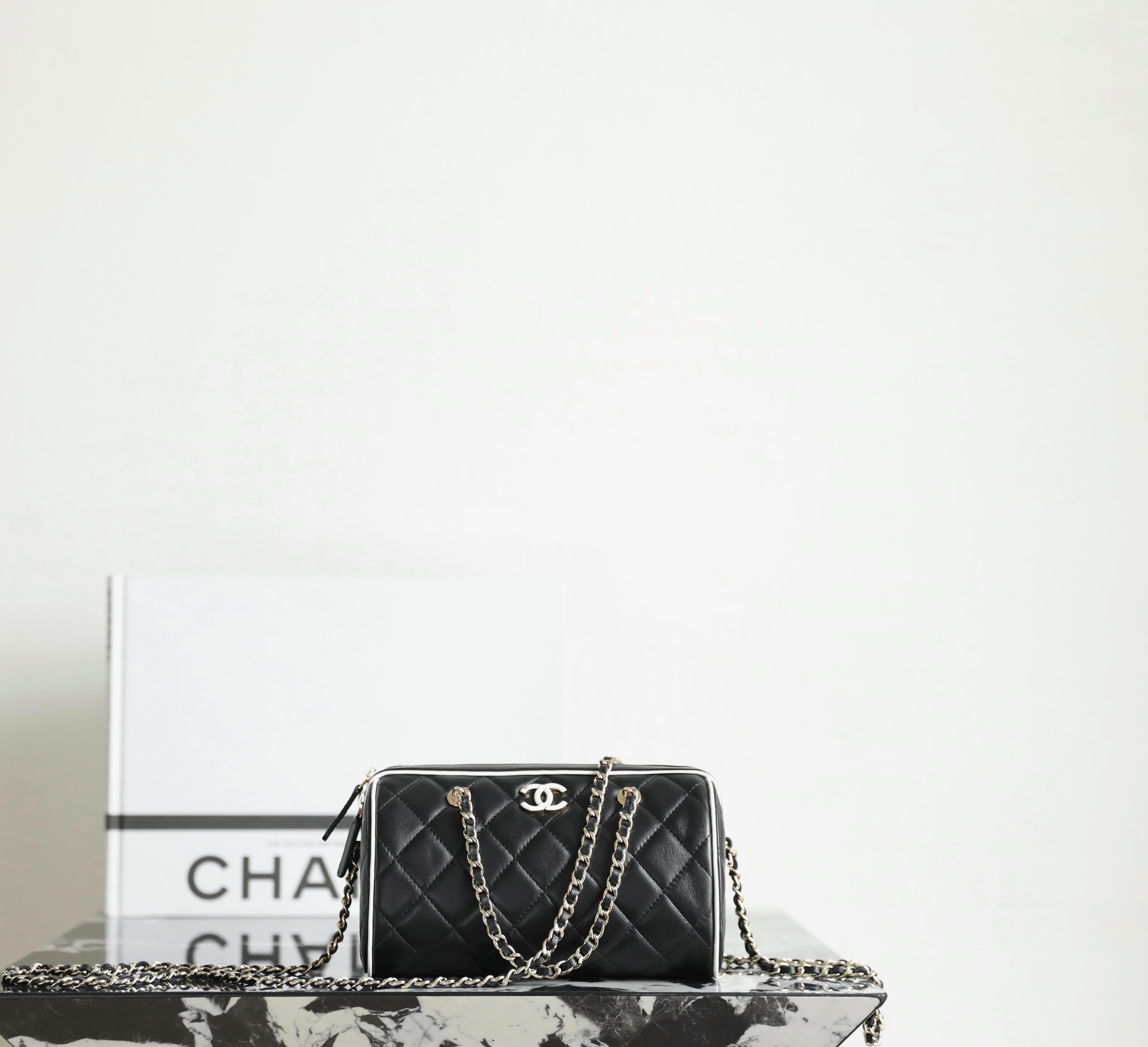 Chanel 2025 Bowling Bag Black Lambskin 342996