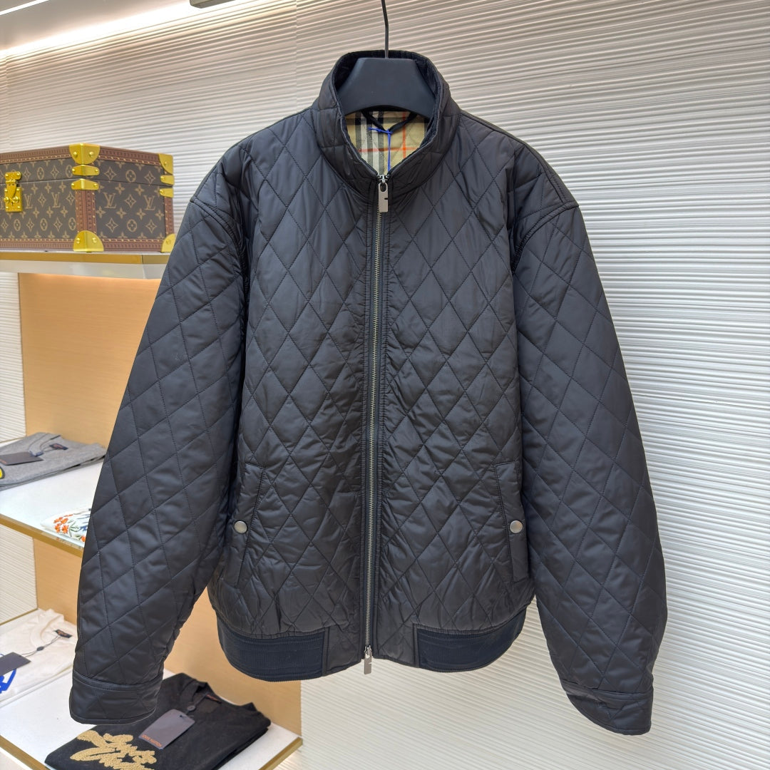 Burberry 25 Quilted Down Jacket Black Nylon Fabric