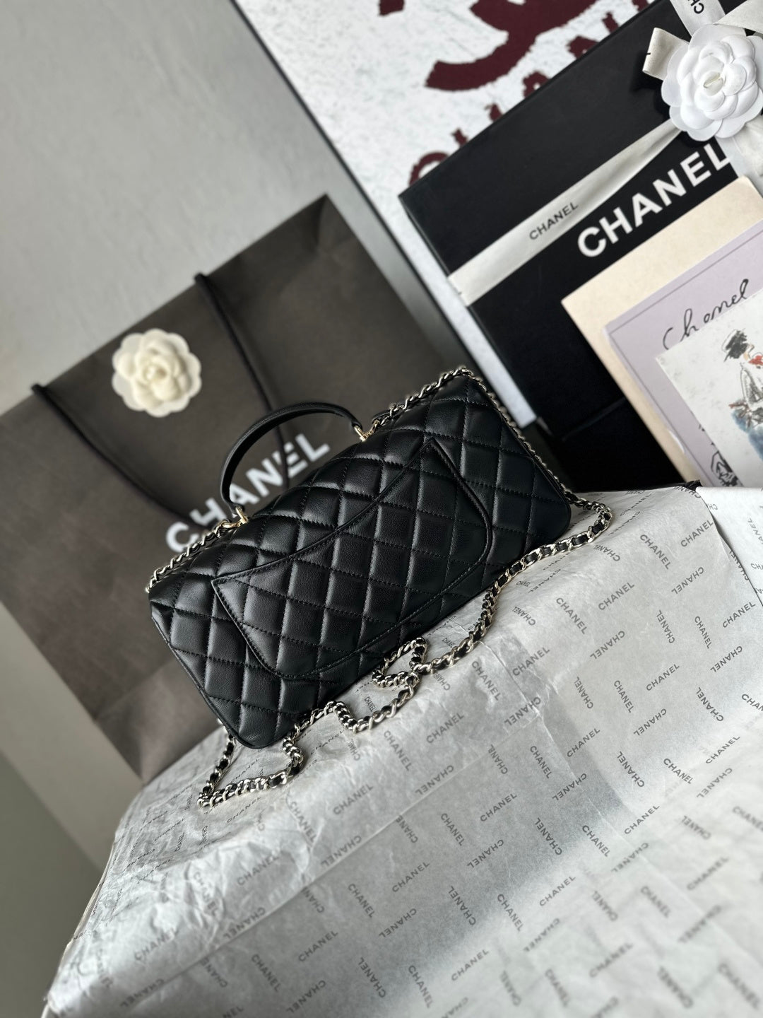 Chanel 2026 Flap Bag with Top Handle 25cm Lambskin
