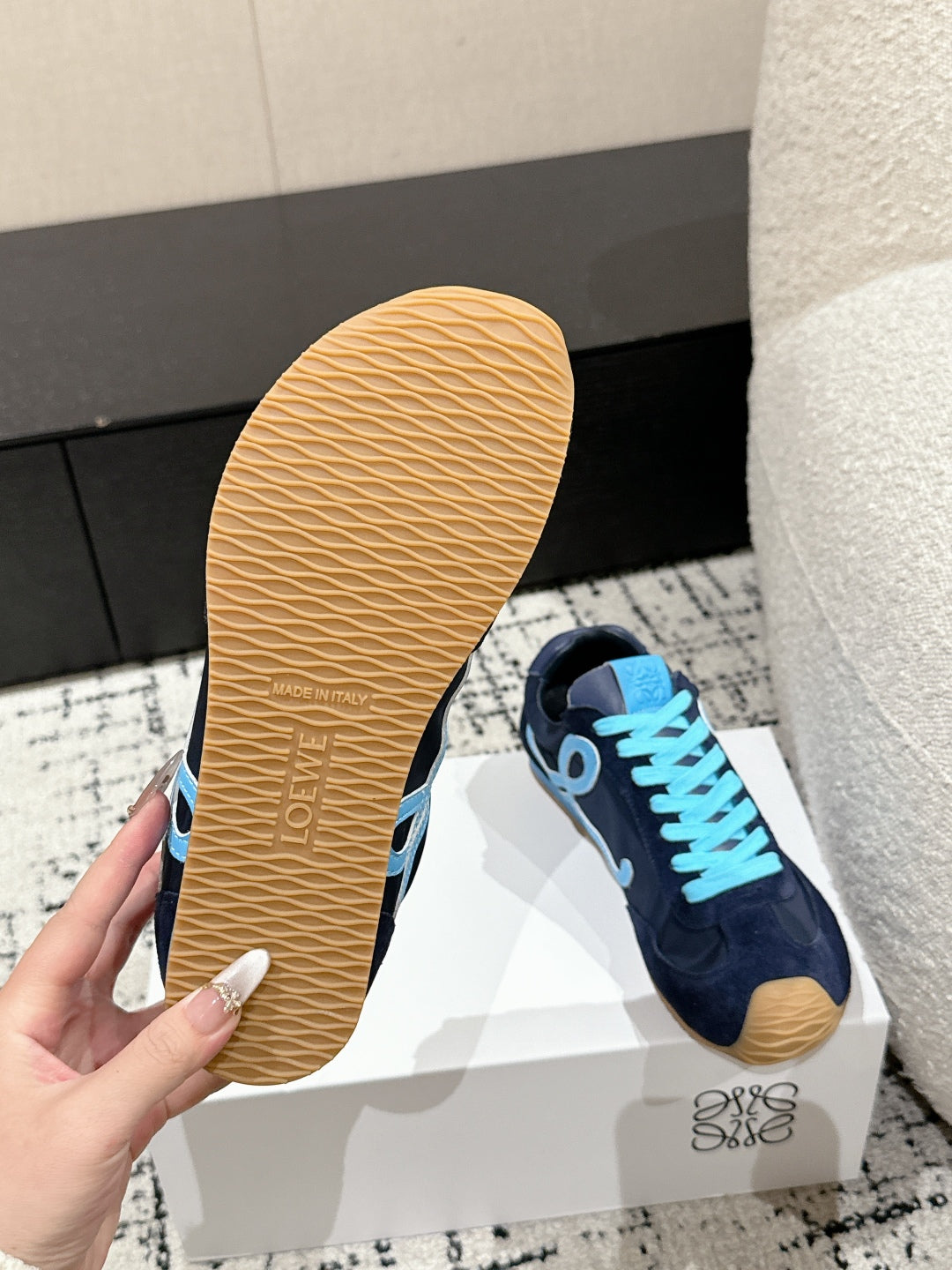 Loewe 25 Ballet Runner 2.0 Sneaker Blue Suede