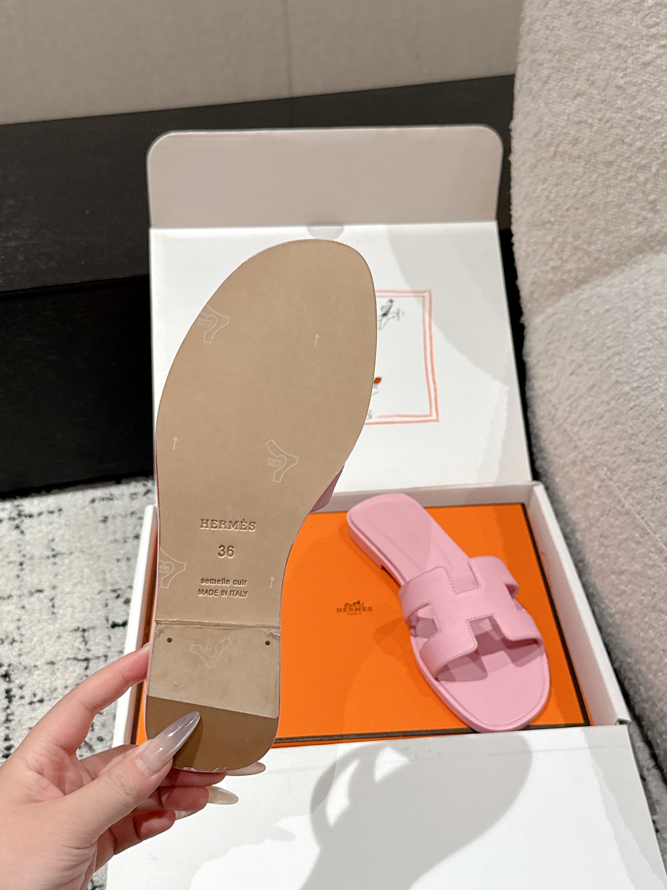 HM 25 Oran Sandal Pink Epsom