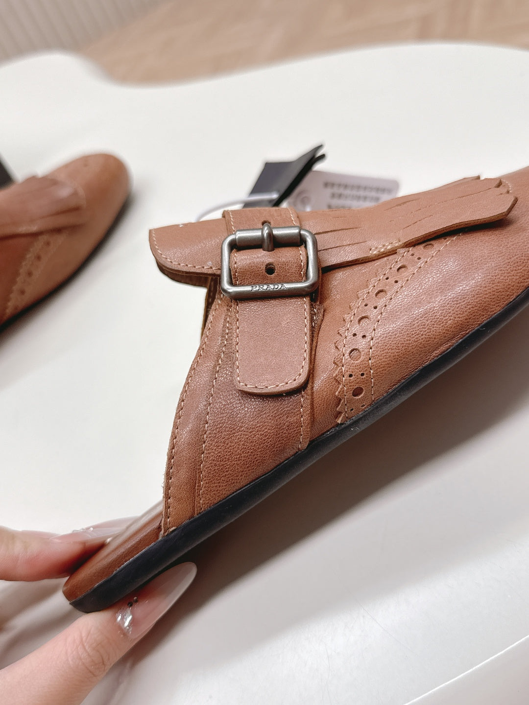 PRA 26S Mule Camel Brown Calfskin 600591