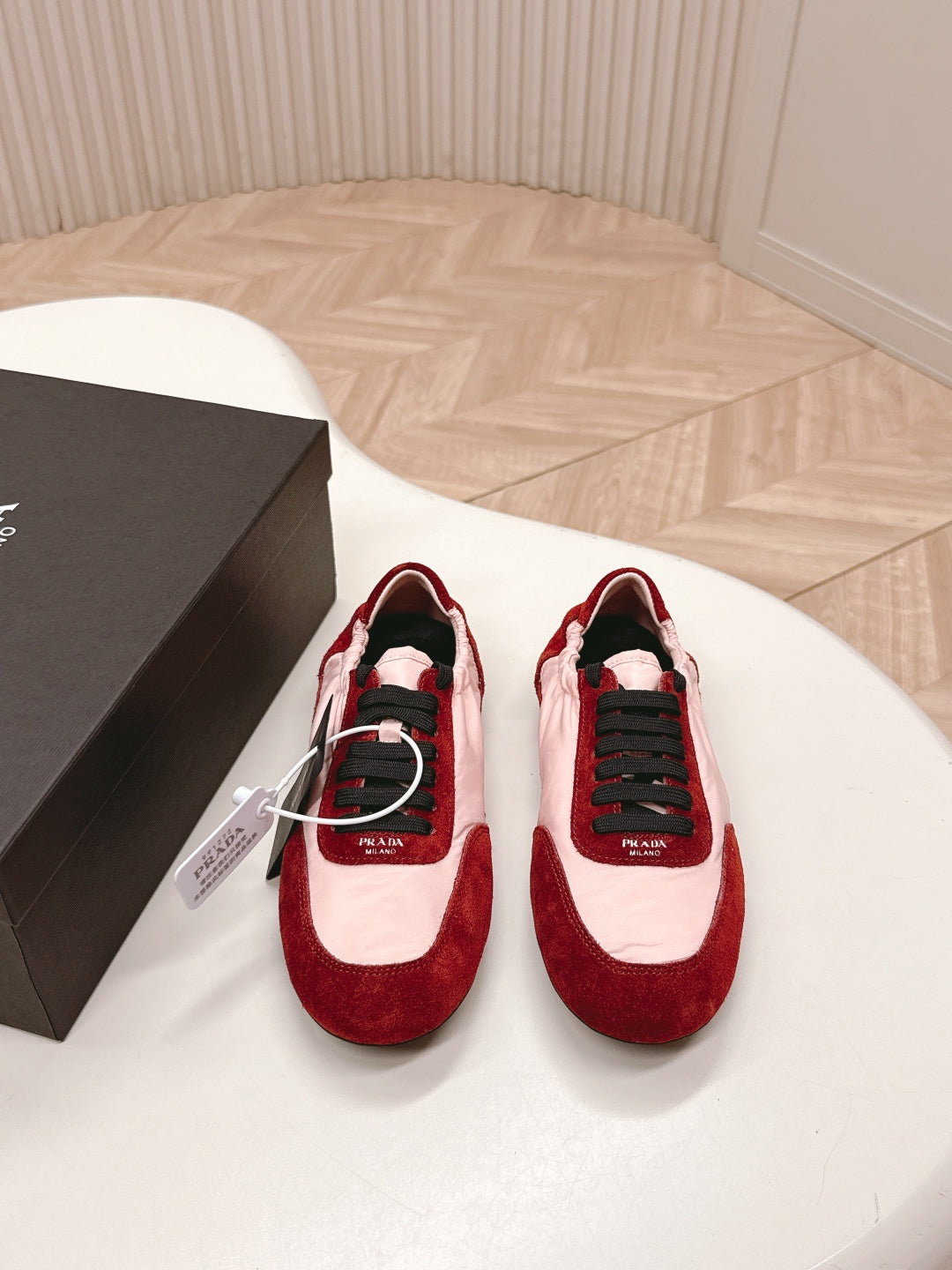 PRA 26S Sneaker Light Pink Red Suede Canvas 600603