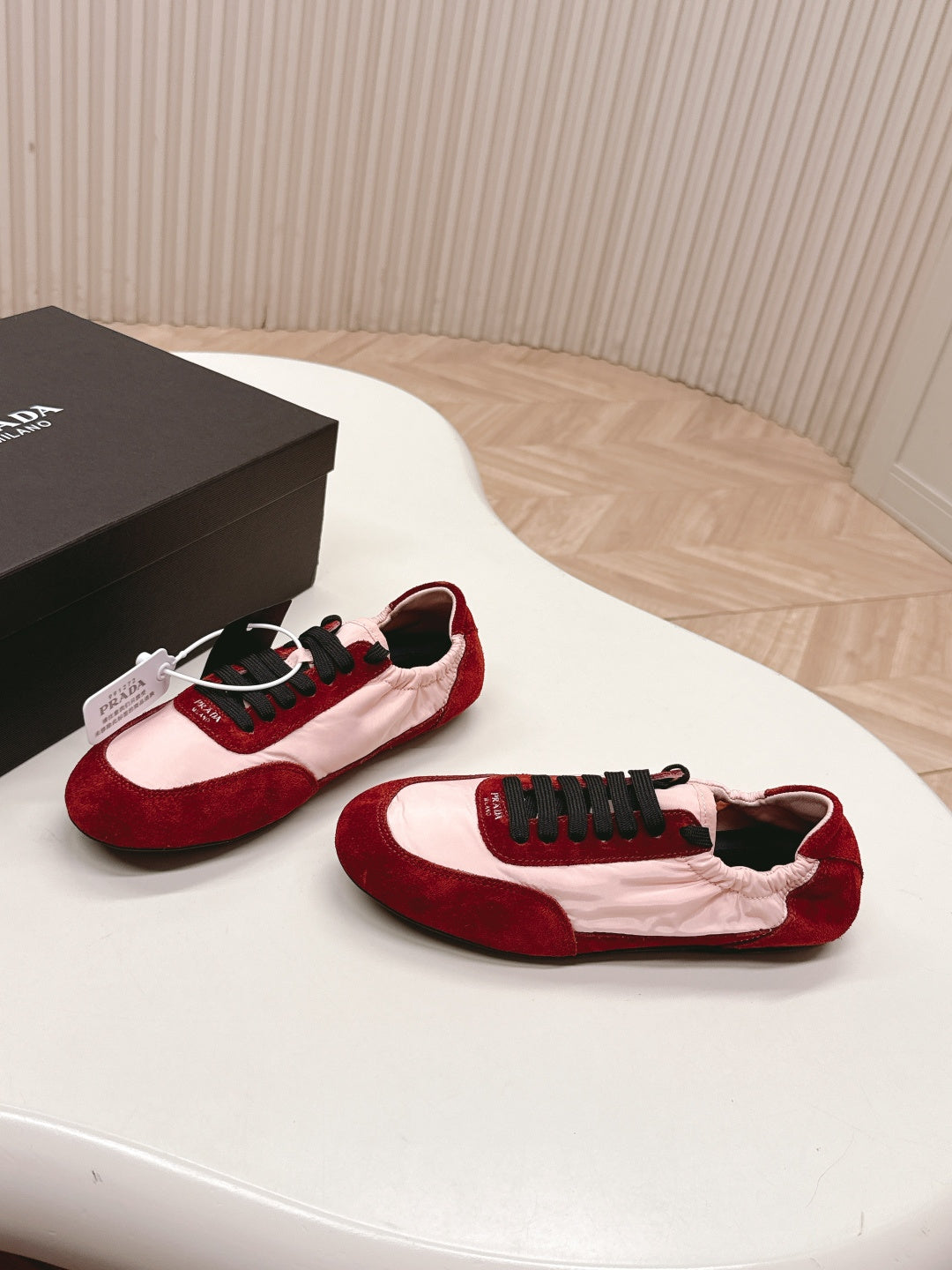 PRA 26S Sneaker Light Pink Red Suede Canvas 600603