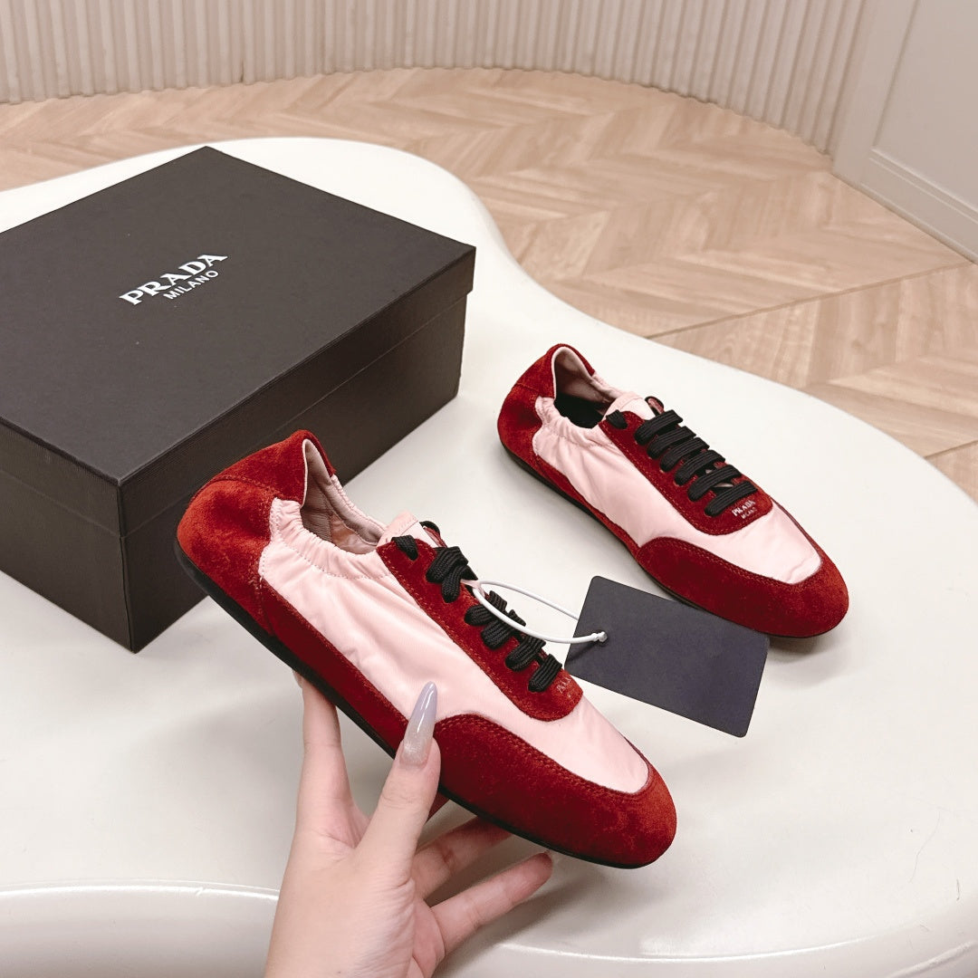 PRA 26S Sneaker Light Pink Red Suede Canvas 600603